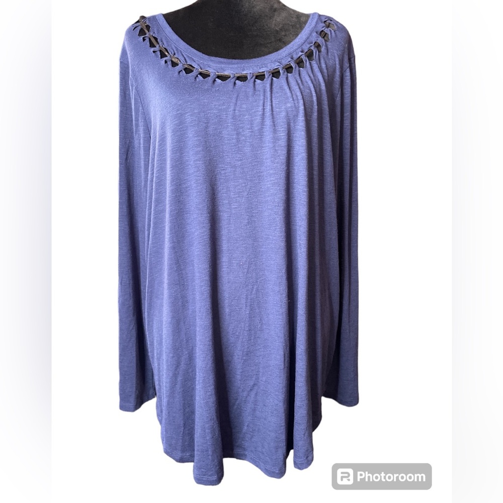 Lane Bryant Long Sleeve Blue Blouse